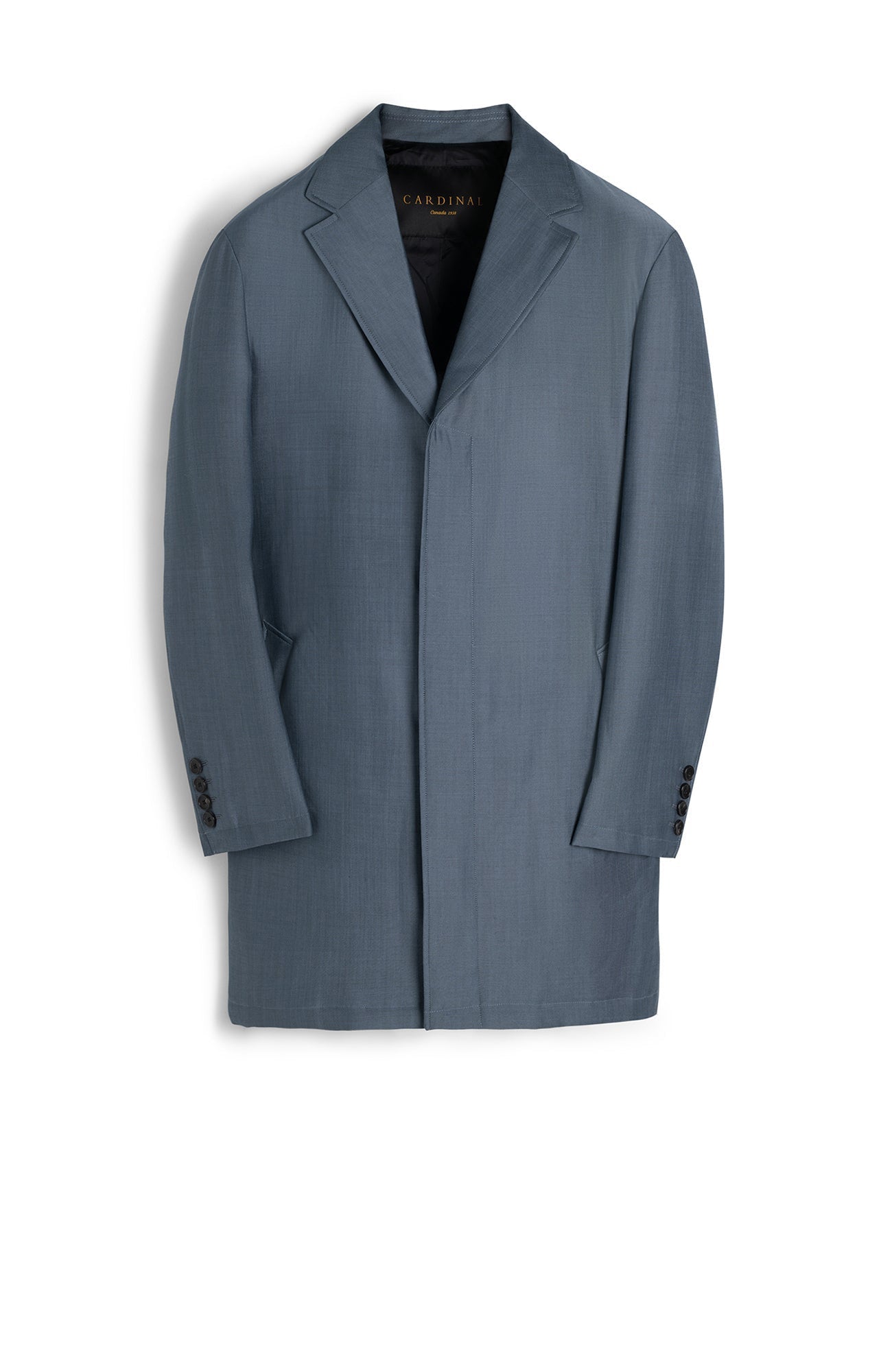 ONIX STEEL BLUE WOOL & MOHAIR TOPCOAT - MENS - Cardinal of Canada - CA - ONIX STEEL BLUE WOOL & MOHAIR TOPCOAT