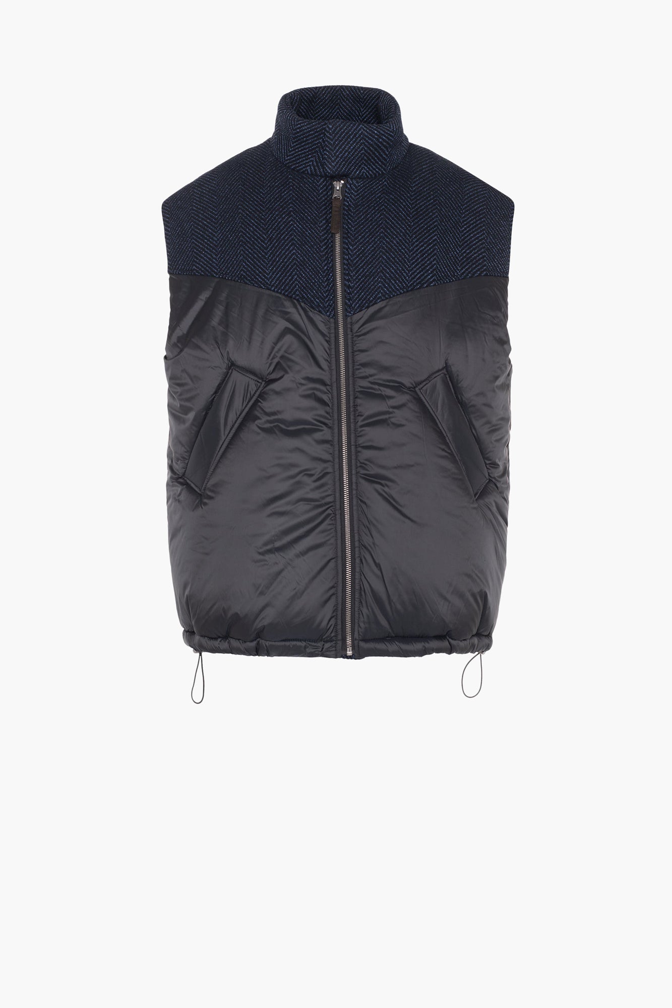 Ryder Black And Blue Herringbone Vest