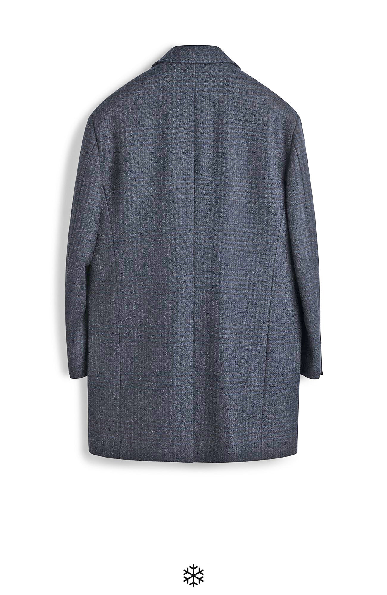 SHERWOOD NAVY PLAID WOOL TOPCOAT - MENS - Cardinal of Canada - CA - SHERWOOD NAVY PLAID WOOL TOPCOAT
