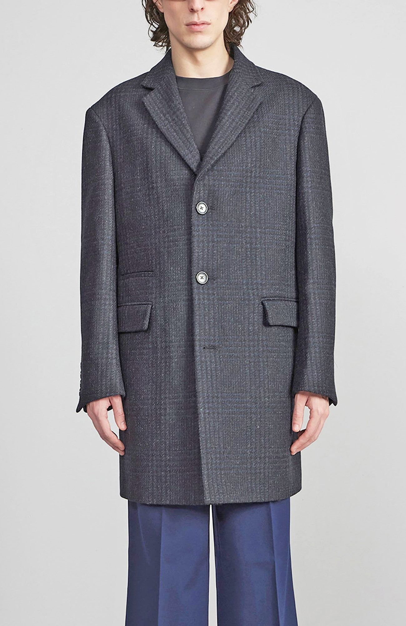 SHERWOOD NAVY PLAID WOOL TOPCOAT - MENS - Cardinal of Canada - CA - SHERWOOD NAVY PLAID WOOL TOPCOAT