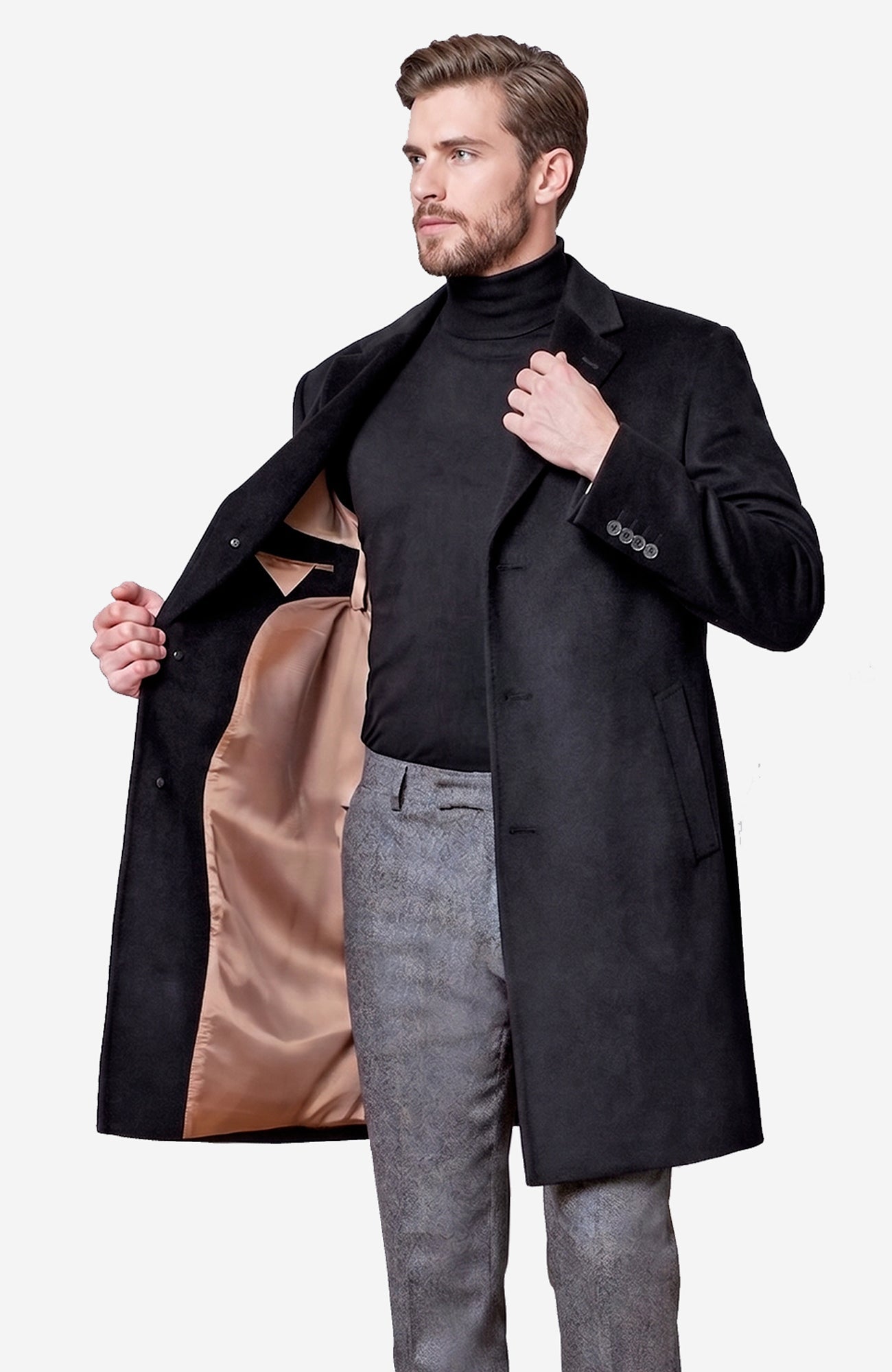 St - Pierre Black Cashmere Topcoat - Dress - Cardinal of Canada - CA - St - Pierre Black Cashmere Topcoat