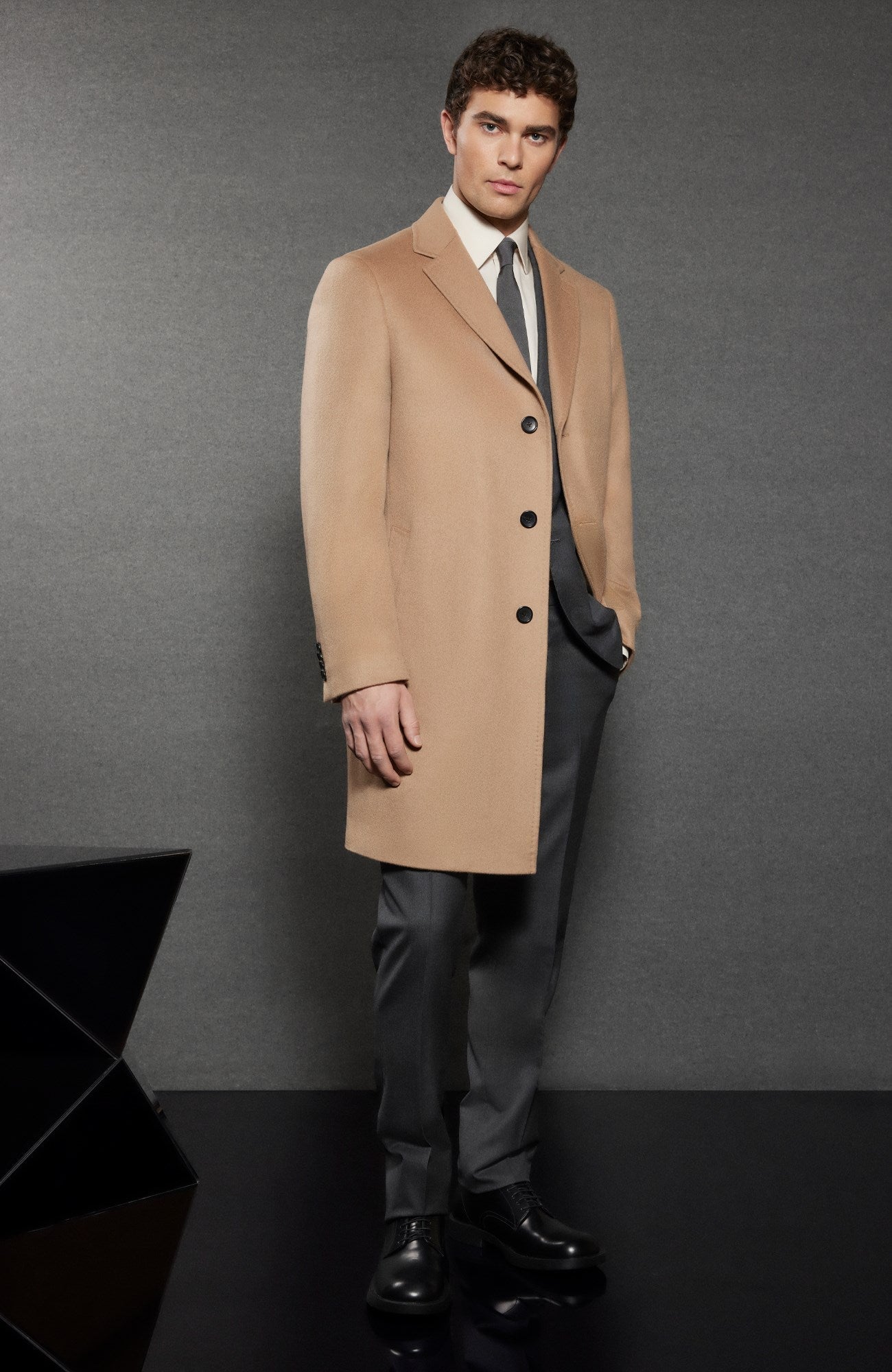 St. Pierre Lightweight Cashmere Topcoat in Camel - MENS - Cardinal of Canada-CA - St. Pierre Lightweight Cashmere Topcoat in Camel