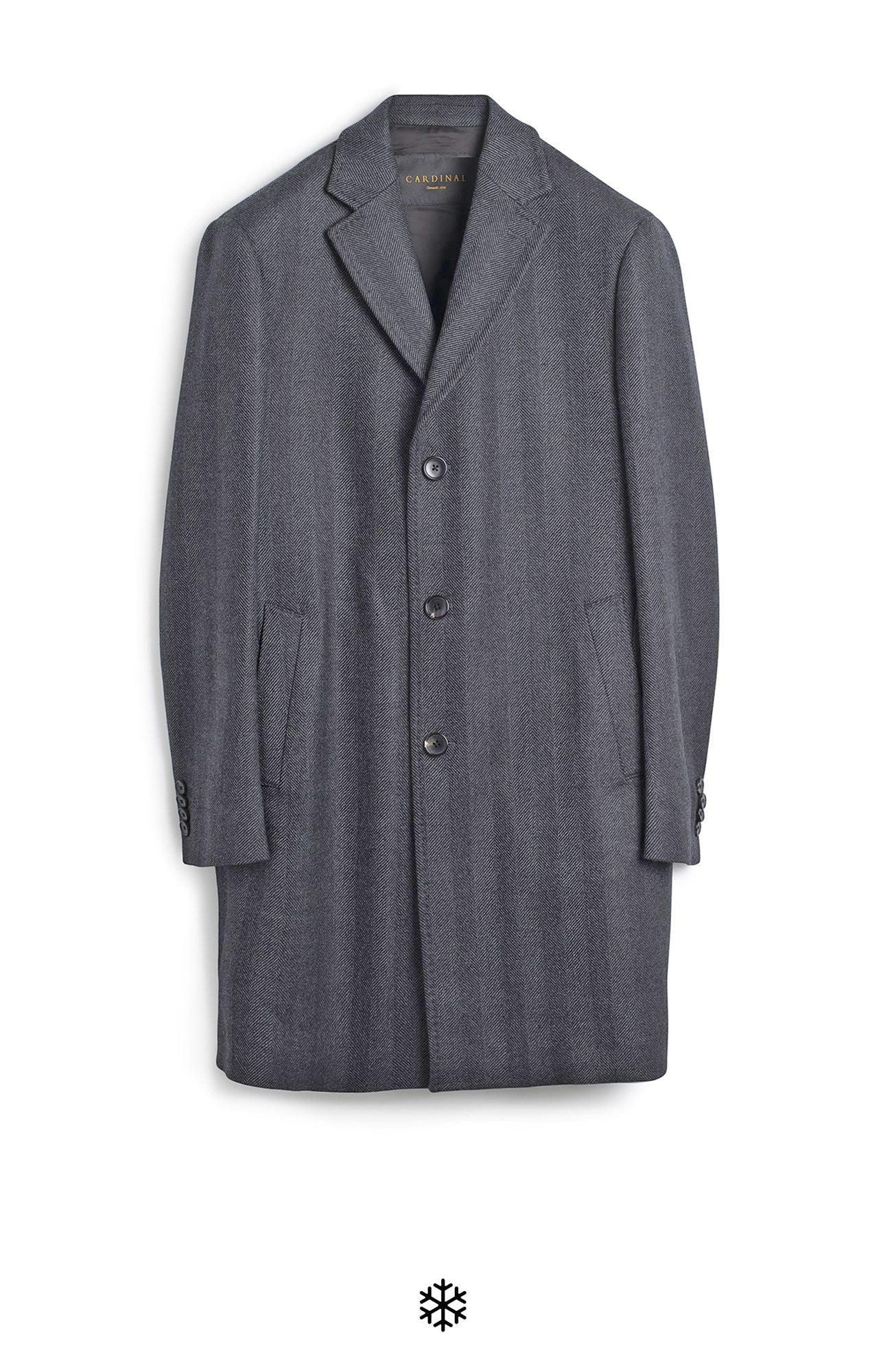 Stedwell Charcoal Herringbone Wool Topcoat - MENS - Cardinal of Canada - CA - Stedwell Charcoal Herringbone Wool Topcoat