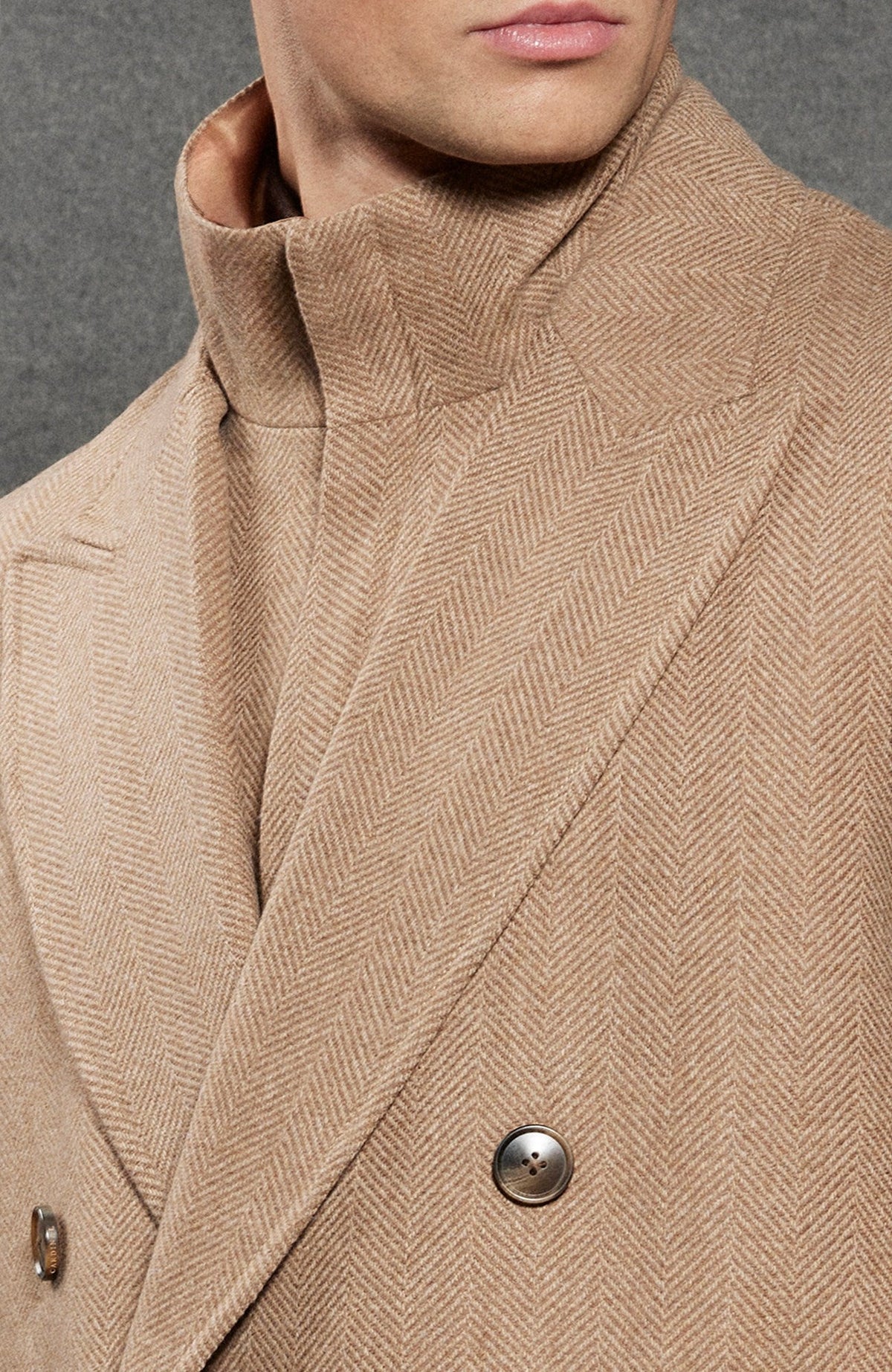 Steele Camel Heringbone Wool Topcoat - MENS - Cardinal of Canada-CA - Steele Camel Heringbone Wool Topcoat