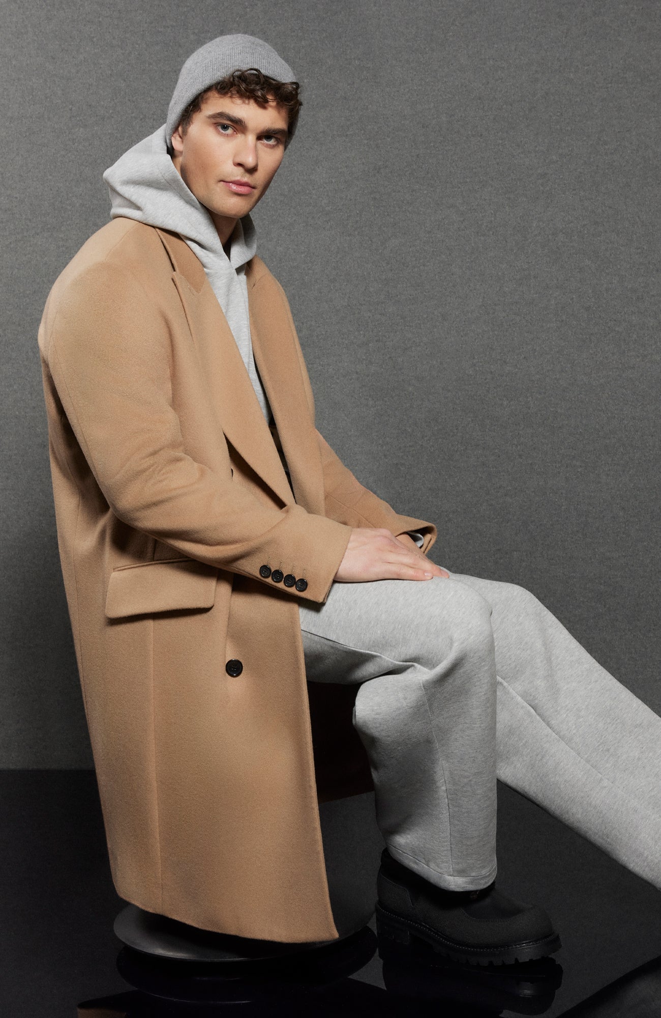 Thomas Wool & Cashmere Camel Overcoat