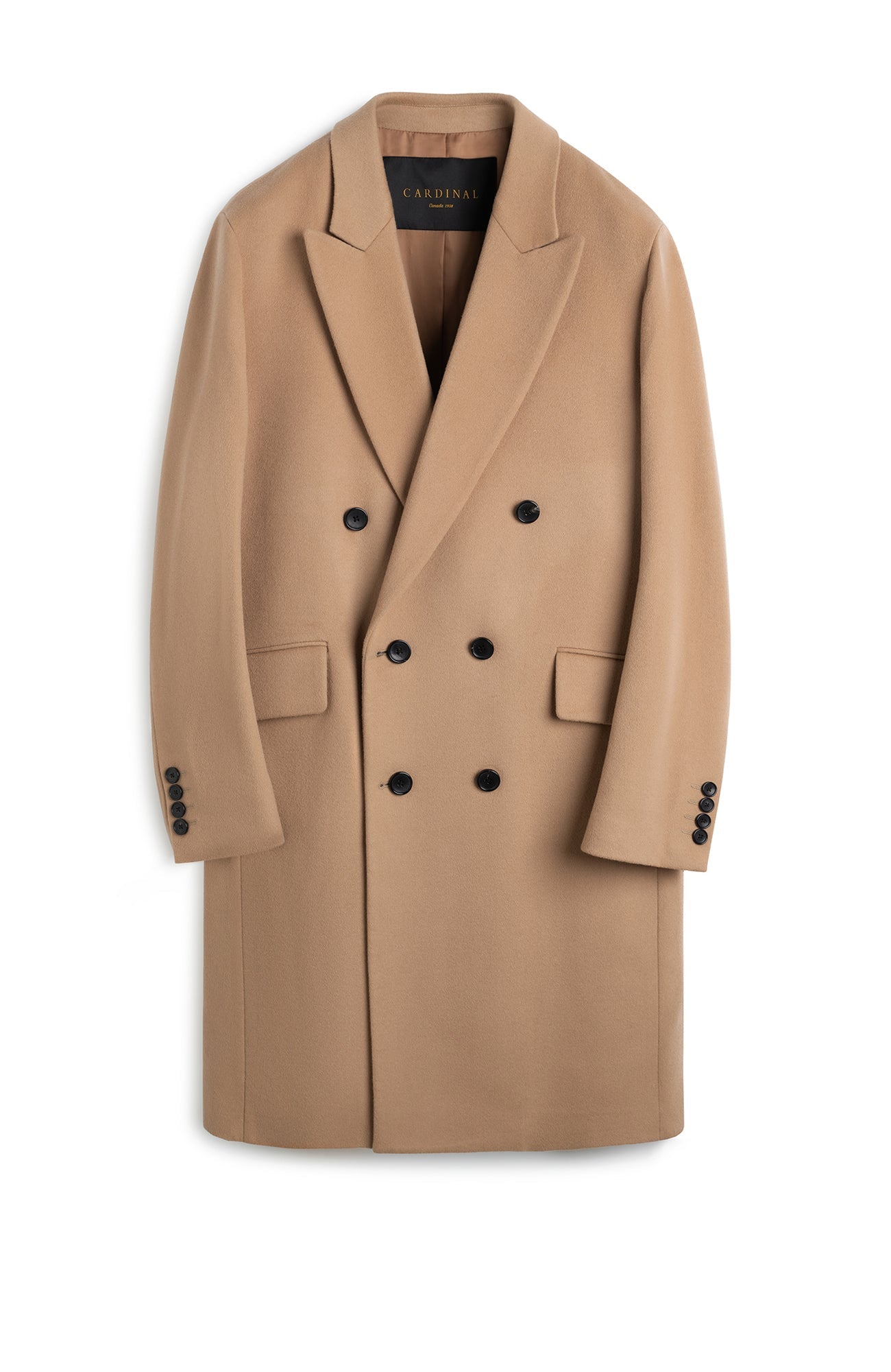 THOMAS WOOL & CASHMERE CAMEL OVERCOAT - Cardinal of Canada-CA - Thomas wool cashmere camel top coat 41 inch length