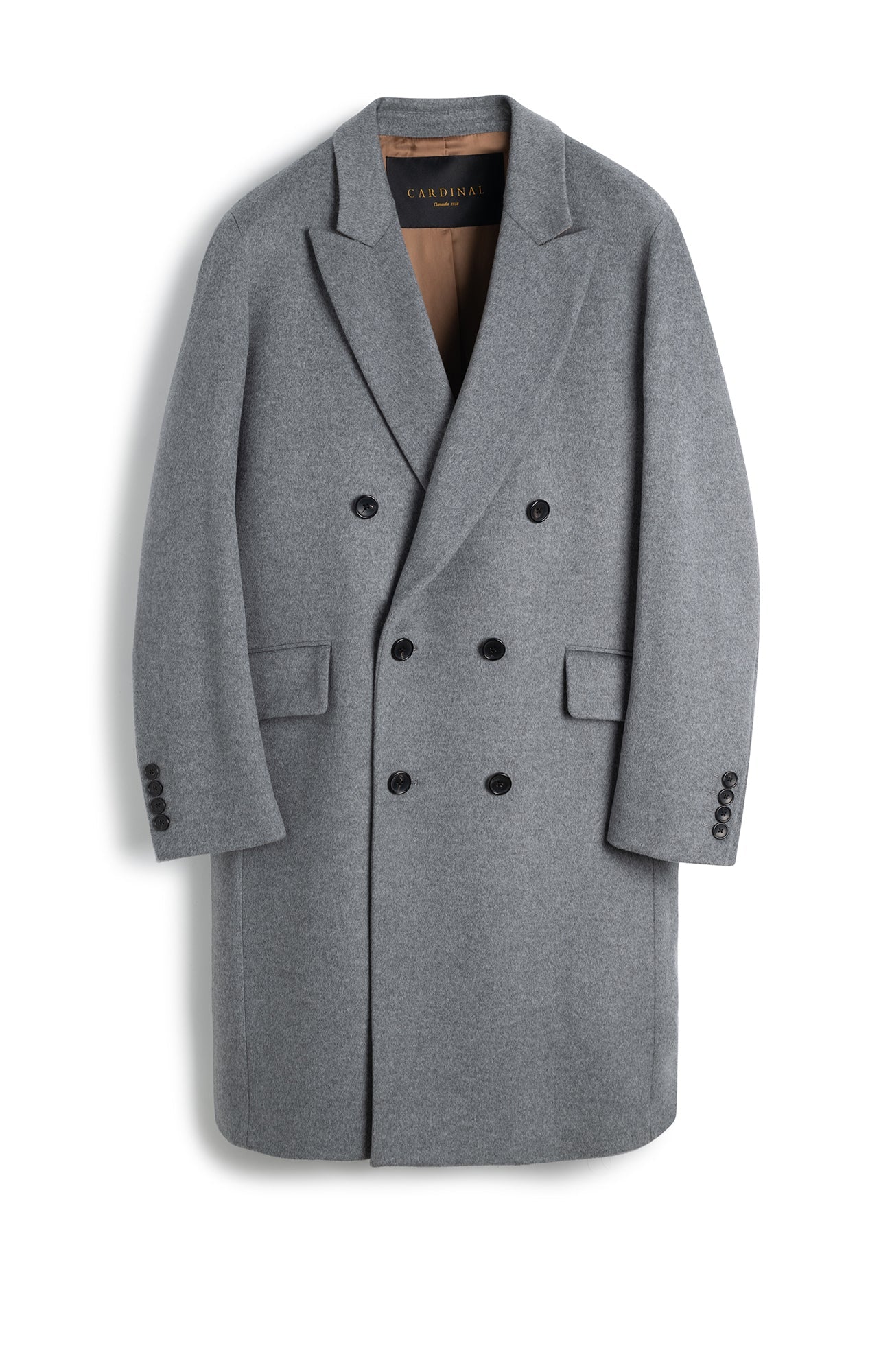 THOMAS WOOL & CASHMERE GREY OVERCOAT - MENS - Cardinal of Canada-CA - THOMAS WOOL & CASHMERE GREY OVERCOAT