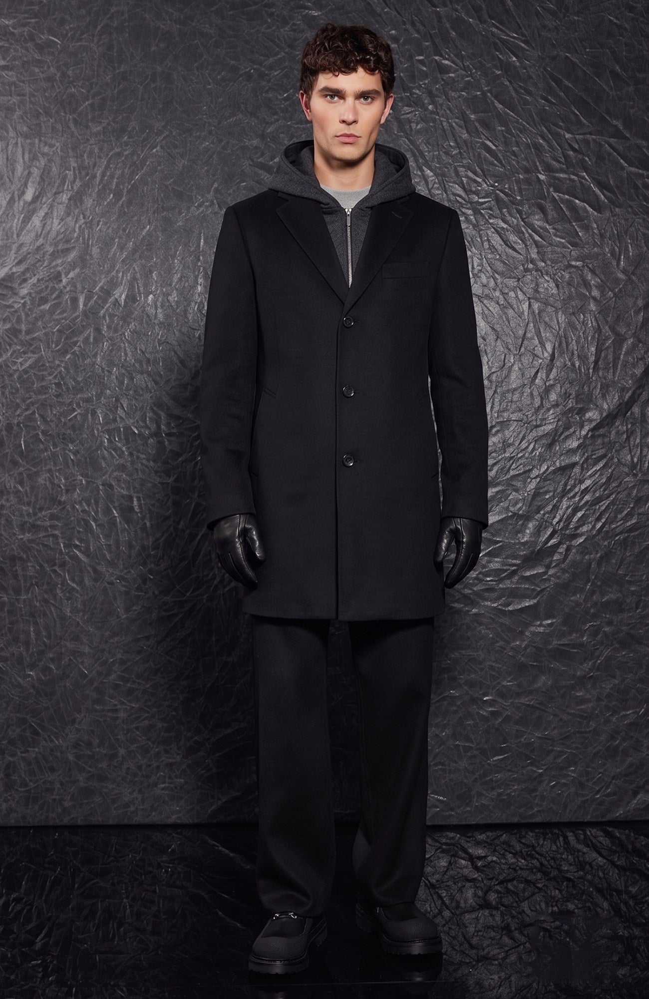 Titan Black Wool & Cashmere Topcoat - MENS - Cardinal of Canada-CA - Titan Black Wool & Cashmere Topcoat