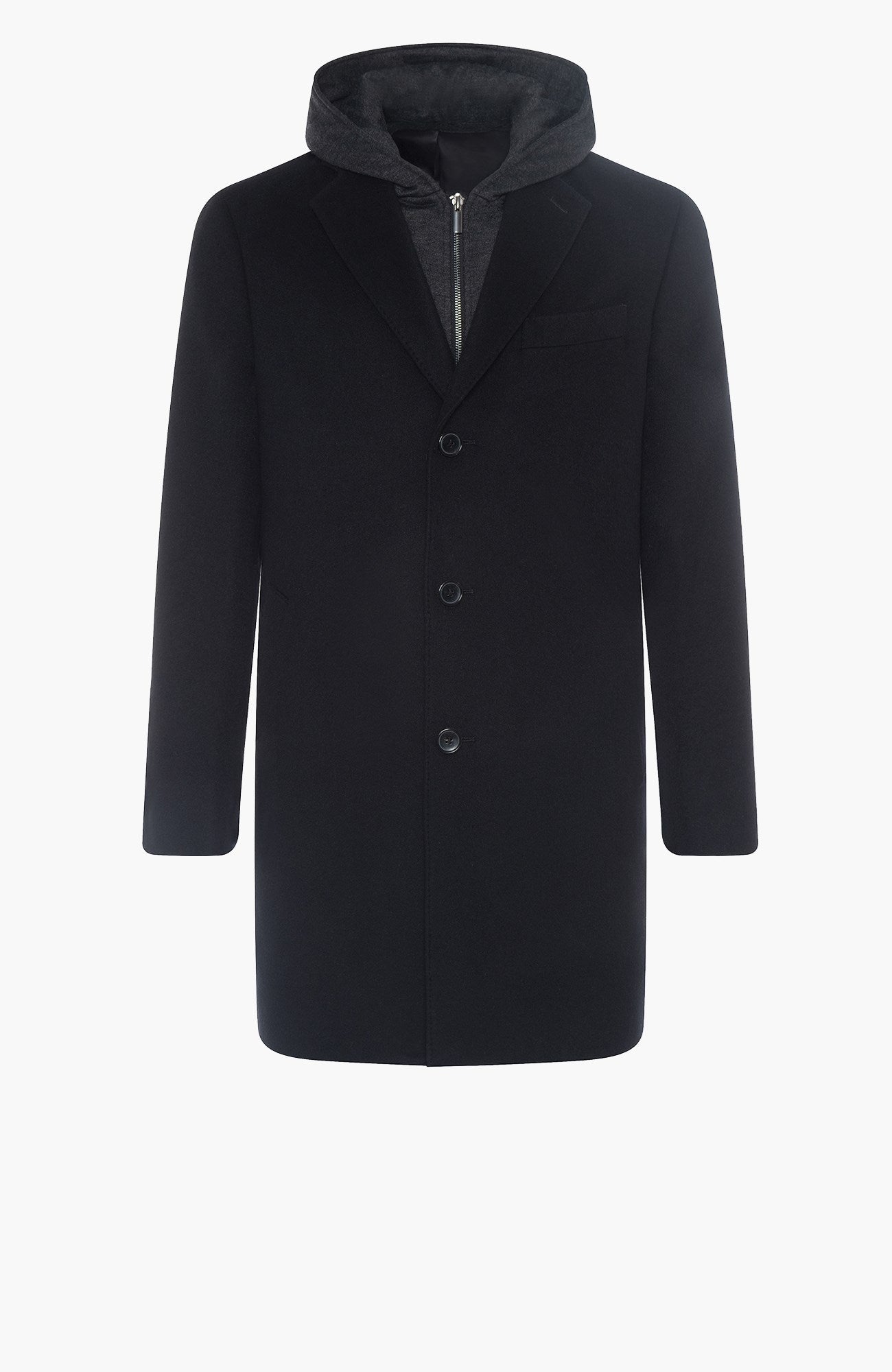 Titan Black Wool & Cashmere Topcoat - MENS - Cardinal of Canada-CA - Titan Black Wool & Cashmere Topcoat