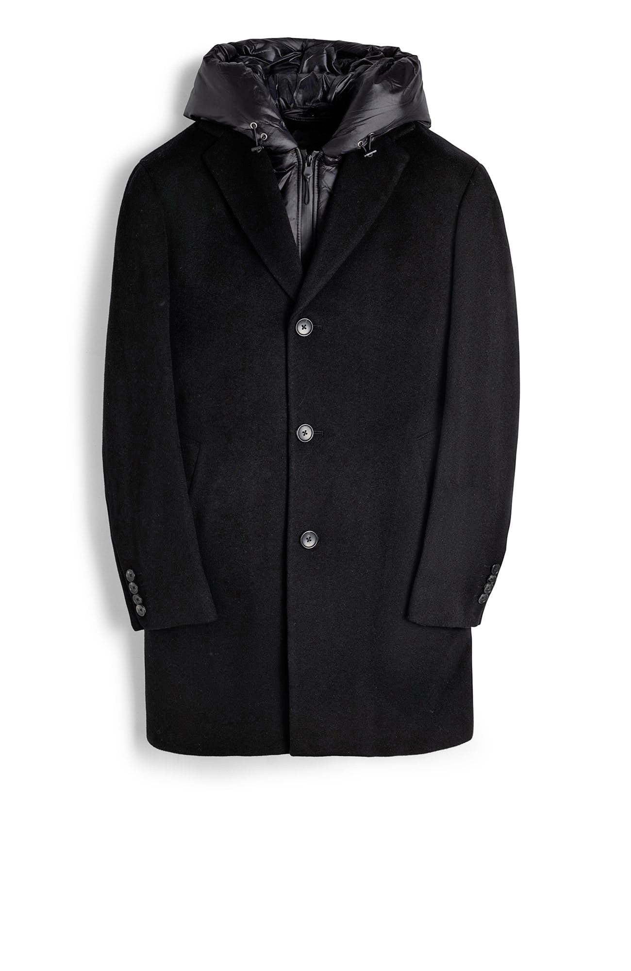 TRENTON BLACK WOOL & CASHMERE TOPCOAT - Cardinal of Canada - CA - TRENTON BLACK WOOL & CASHMERE TOPCOAT