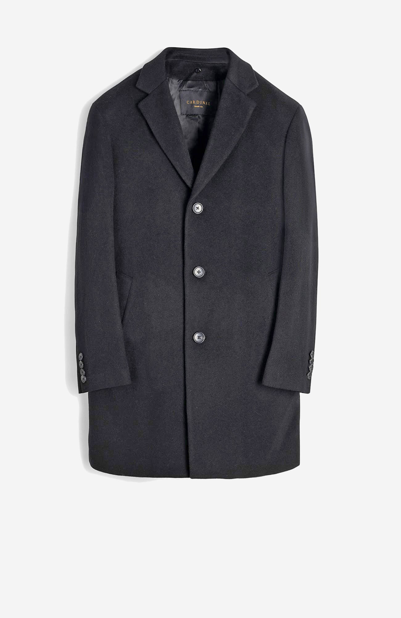 Trenton Black Wool & Cashmere Topcoat - Cardinal of Canada - CA - Trenton Black Wool & Cashmere Topcoat