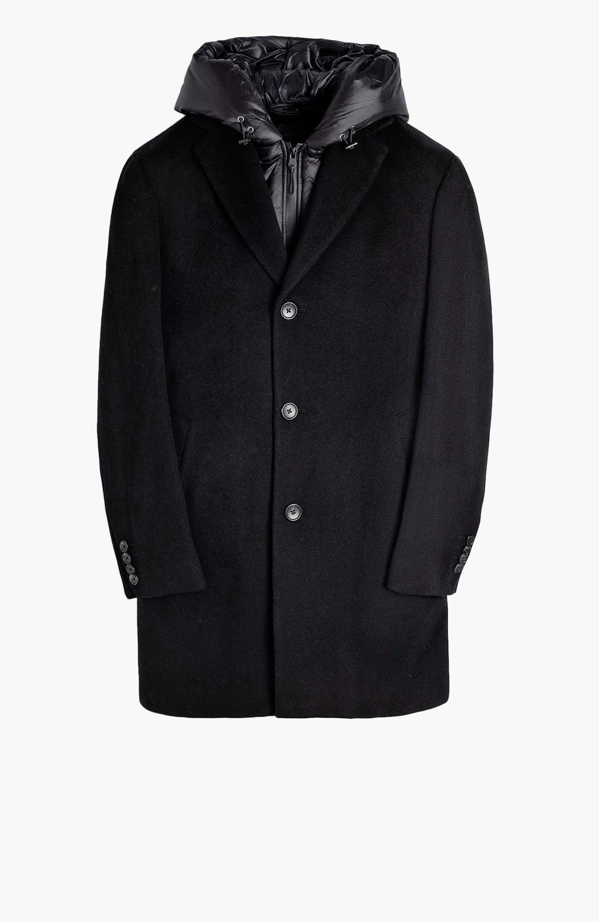 Trenton Black Wool & Cashmere Topcoat - Cardinal of Canada-CA - Trenton Black Wool & Cashmere Topcoat