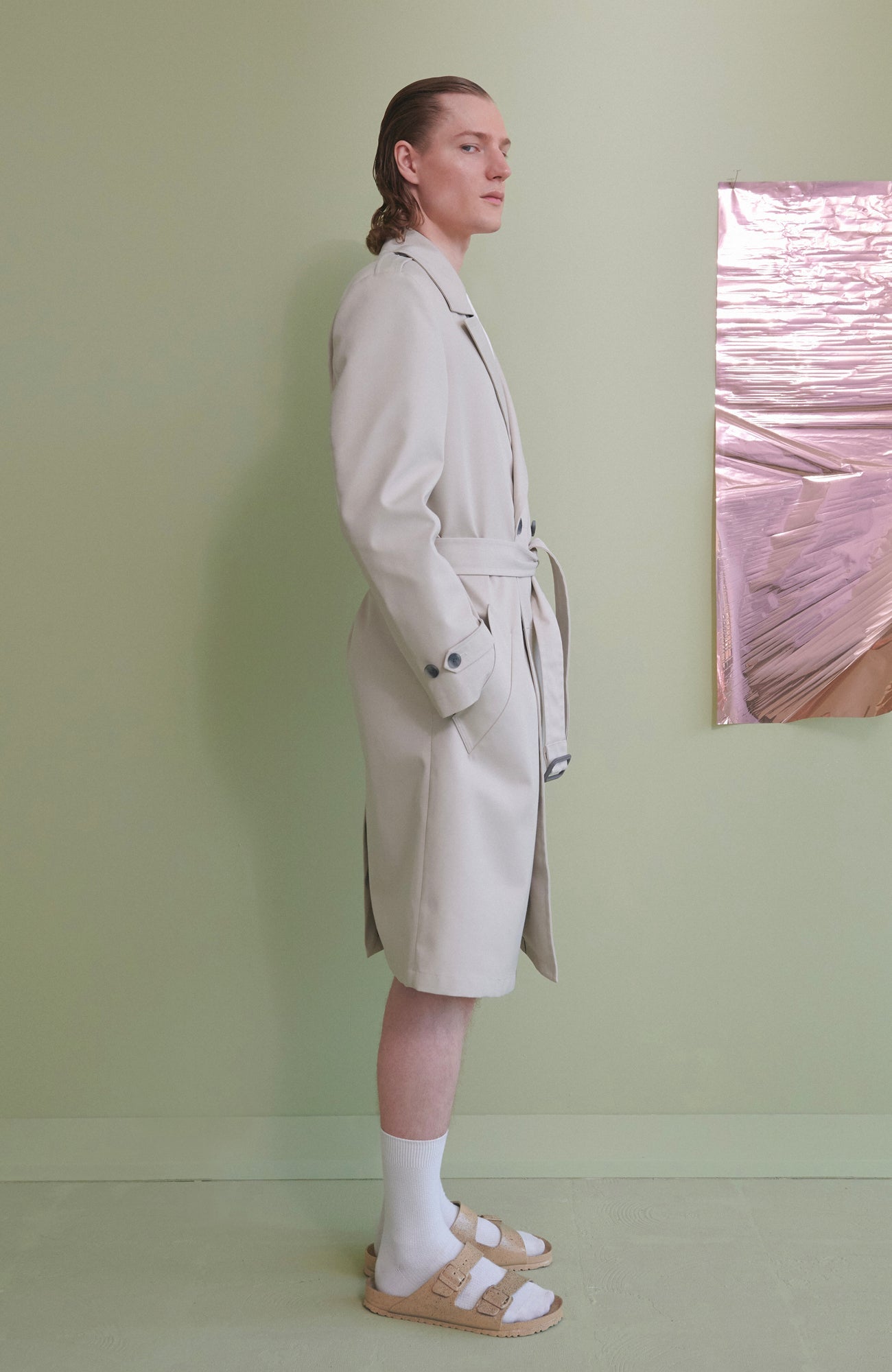 LIMITED EDITION: LUCAS LIGHT BEIGE TRENCH COAT - MENS - Cardinal of Canada-CA - LIMITED EDITION: LUCAS LIGHT BEIGE DOUBLE BREAST TRENCH COAT 44.5 INCH LENGTH